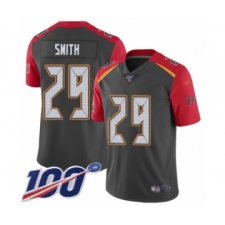 Men's Tampa Bay Buccaneers #29 Ryan Smith Limited Gray Inverted Legend 100th Season Football Jersey