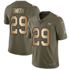 Youth Nike Tampa Bay Buccaneers #29 Ryan Smith Limited Olive/Gold 2017 Salute to Service NFL Jersey
