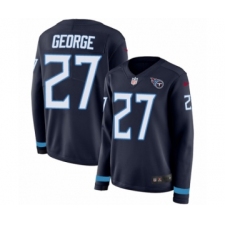 Women's Nike Tennessee Titans #36 LeShaun Sims Limited Navy Blue Therma Long Sleeve NFL Jersey