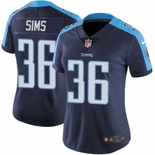 Women's Nike Tennessee Titans #36 LeShaun Sims Navy Blue Alternate Vapor Untouchable Limited Player NFL Jersey