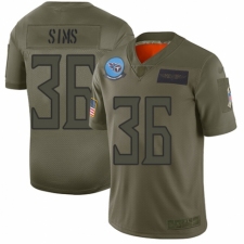 Women's Tennessee Titans #36 LeShaun Sims Limited Camo 2019 Salute to Service Football Jersey
