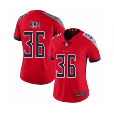 Women's Tennessee Titans #36 LeShaun Sims Limited Red Inverted Legend Football Jersey