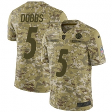 Men's Nike Pittsburgh Steelers #5 Joshua Dobbs Limited Camo 2018 Salute to Service NFL Jersey