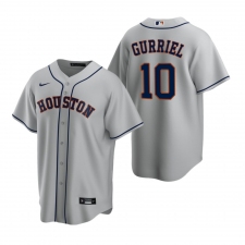 Men's Nike Houston Astros #10 Yuli Gurriel Gray Road Stitched Baseball Jersey