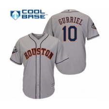 Youth Houston Astros #10 Yuli Gurriel Authentic Grey Road Cool Base 2019 World Series Bound Baseball Jersey