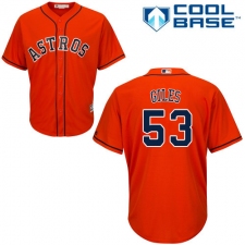 Youth Majestic Houston Astros #53 Ken Giles Replica Orange Alternate Cool Base MLB Jersey