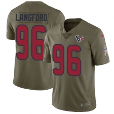 Youth Nike Houston Texans #96 Kendall Langford Limited Olive 2017 Salute to Service NFL Jersey