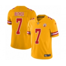 Youth Kansas City Chiefs #7 Harrison Butker Limited Gold Inverted Legend Football Jersey