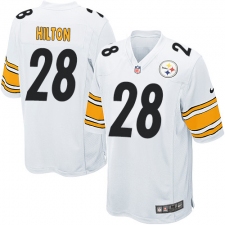 Men's Nike Pittsburgh Steelers #28 Mike Hilton Game White NFL Jersey