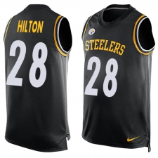 Men's Nike Pittsburgh Steelers #28 Mike Hilton Limited Black Player Name & Number Tank Top NFL Jersey