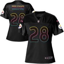 Women's Nike Pittsburgh Steelers #28 Mike Hilton Game Black Fashion NFL Jersey