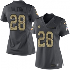 Women's Nike Pittsburgh Steelers #28 Mike Hilton Limited Black 2016 Salute to Service NFL Jersey