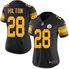 Women's Nike Pittsburgh Steelers #28 Mike Hilton Limited Black Rush Vapor Untouchable NFL Jersey