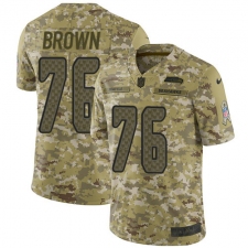 Youth Nike Seattle Seahawks #76 Duane Brown Limited Camo 2018 Salute to Service NFL Jersey