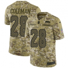 Men's Nike Seattle Seahawks #28 Justin Coleman Limited Camo 2018 Salute to Service NFL Jersey