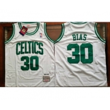Men's Boston Celtics #30 Len Bias White Swingman Throwback Jersey
