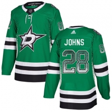 Men's Adidas Dallas Stars #28 Stephen Johns Authentic Green Drift Fashion NHL Jersey