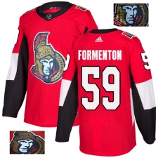 Men's Adidas Ottawa Senators #59 Alex Formenton Authentic Red Fashion Gold NHL Jersey