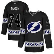 Men's Adidas Tampa Bay Lightning #74 Dominik Masin Authentic Black Team Logo Fashion NHL Jersey