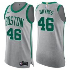 Men's Nike Boston Celtics #46 Aron Baynes Authentic Gray NBA Jersey - City Edition