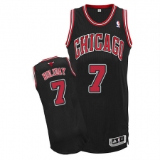 Men's Adidas Chicago Bulls #7 Justin Holiday Authentic Black Alternate NBA Jersey