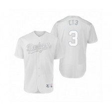 Men's Dodgers #3 Chris Taylor CT3 White 2019 Players Weekend Authentic Jersey