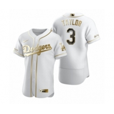 Men's Los Angeles Dodgers #3 Chris Taylor Nike White Authentic Golden Edition Jersey