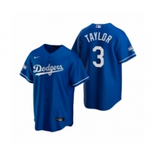 Men's Los Angeles Dodgers #3 Chris Taylor Royal 2020 World Series Champions Replica Jersey