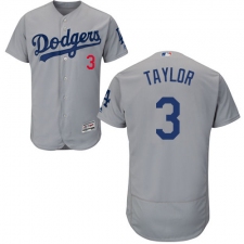 Men's Majestic Los Angeles Dodgers #3 Chris Taylor Gray Alternate Flex Base Authentic Collection MLB Jersey