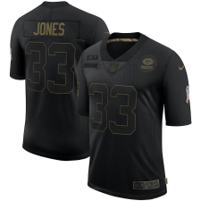 Men's Green Bay Packers #33 Aaron Jones Black Nike 2020 Salute To Service Limited Jersey