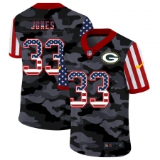 Men's Green Bay Packers #33 Aaron Jones Camo Flag Nike Limited Jersey