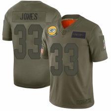 Men's Green Bay Packers #33 Aaron Jones Limited Camo 2019 Salute to Service Football Jersey