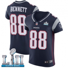 Men's Nike New England Patriots #88 Martellus Bennett Navy Blue Team Color Vapor Untouchable Elite Player Super Bowl LII NFL Jersey