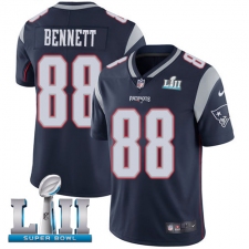 Men's Nike New England Patriots #88 Martellus Bennett Navy Blue Team Color Vapor Untouchable Limited Player Super Bowl LII NFL Jersey