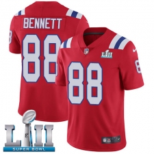 Men's Nike New England Patriots #88 Martellus Bennett Red Alternate Vapor Untouchable Limited Player Super Bowl LII NFL Jersey