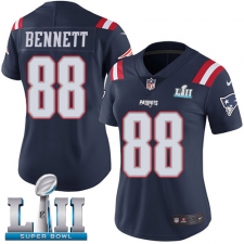 Women's Nike New England Patriots #88 Martellus Bennett Limited Navy Blue Rush Vapor Untouchable Super Bowl LII NFL Jersey