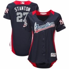 Women's Majestic New York Yankees #27 Giancarlo Stanton Game Navy Blue American League 2018 MLB All-Star MLB Jersey