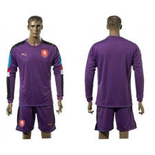 Czech Blank Purple Goalkeeper Long Sleeves Soccer Country Jersey