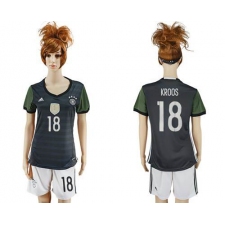 Women's Germany #18 Kroos Away Soccer Country Jersey