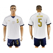 Italy #5 Astori Away Soccer Country Jersey