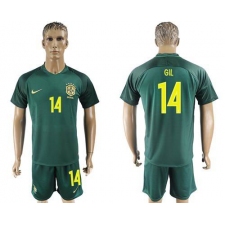 Brazil #14 Gil Away Soccer Country Jersey