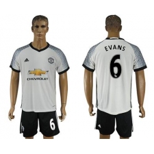 Manchester United #6 Evans White Soccer Club Jersey