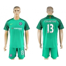 Chelsea #13 Courtois Green Goalkeeper Soccer Club Jersey