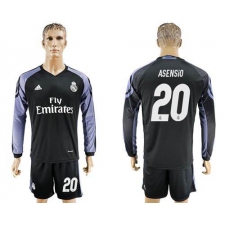 Real Madrid #20 Asensio Sec Away Long Sleeves Soccer Club Jersey