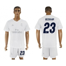 Real Madrid #23 Beckham Marine Environmental Protection Home Soccer Club Jersey
