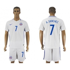 Chile #7 A.Sanchez Away Soccer Country Jersey