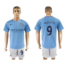 Manchester City #9 Nolito Home Soccer Club Jersey