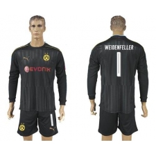 Dortmund #1 Weidenfeller Black Long Sleeves Goalkeeper Soccer Club