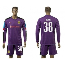 Dortmund #38 Burki Purple Long Sleeves Goalkeeper Soccer Club Jersey