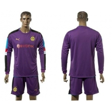 Dortmund Blank Purple Long Sleeves Goalkeeper Soccer Club Jersey